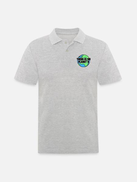 There is no Planet B - Männer Poloshirt - Grau meliert