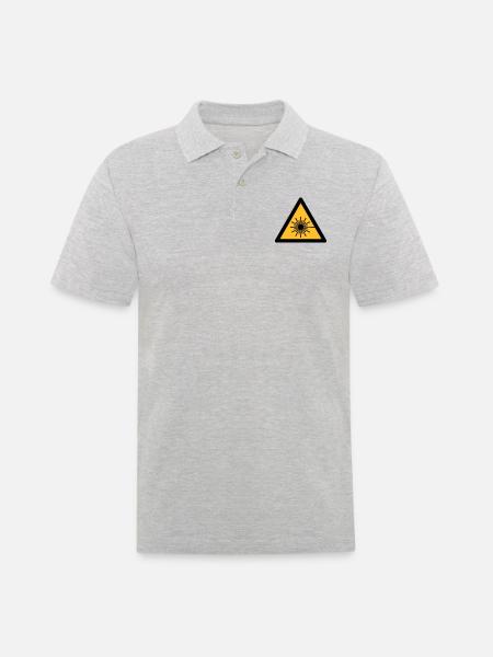 Symbole de danger - lumière laser (2 couleurs) - Polo Homme - gris chiné