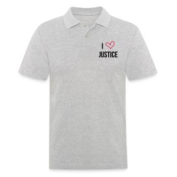 Richter / Gerechtigkeit / Richterin / Gericht - Männer Poloshirt - Grau meliert - Vorne - Kai (181cm)