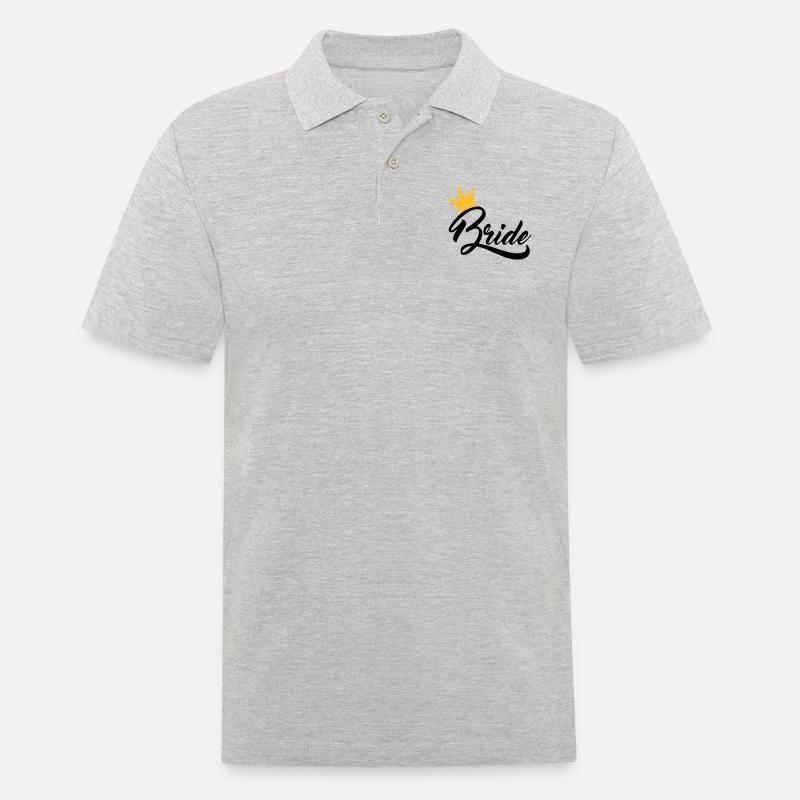 bride - Männer Poloshirt - Grau meliert