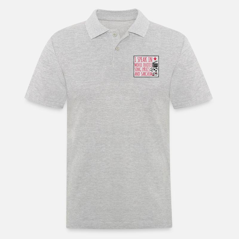 speak lyrics and sarcasm - Männer Poloshirt - Grau meliert