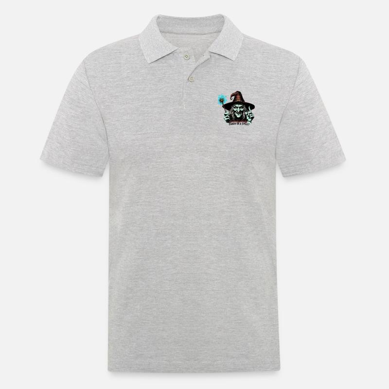Süßigkeiten oder ein Zauber ?? - Männer Poloshirt - Grau meliert