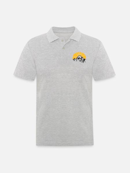 berge - Männer Poloshirt - Grau meliert