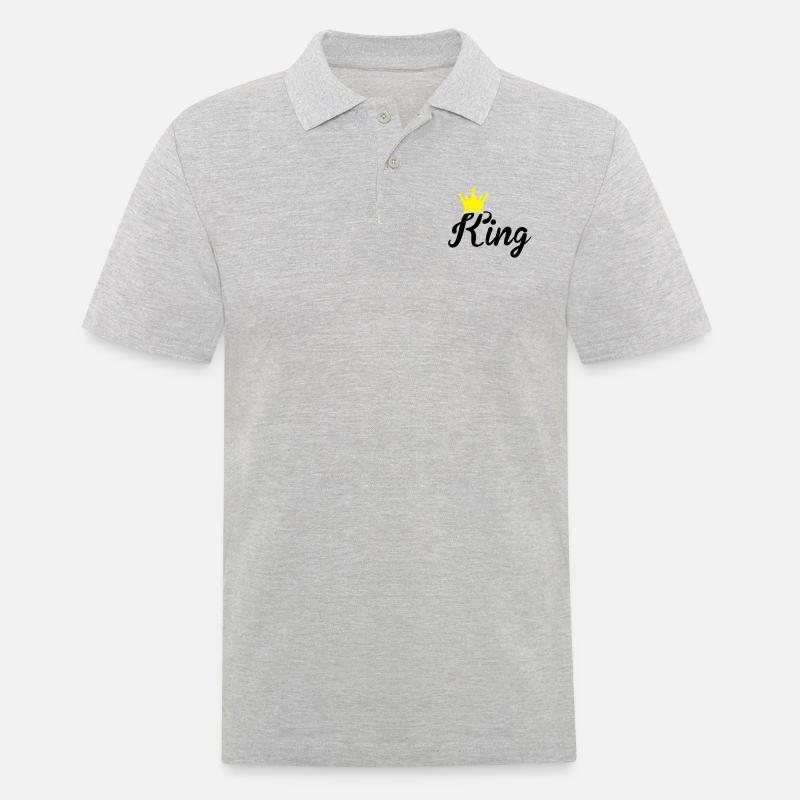 king - Männer Poloshirt - Grau meliert