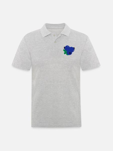 blueberries_fruits - Männer Poloshirt - Grau meliert