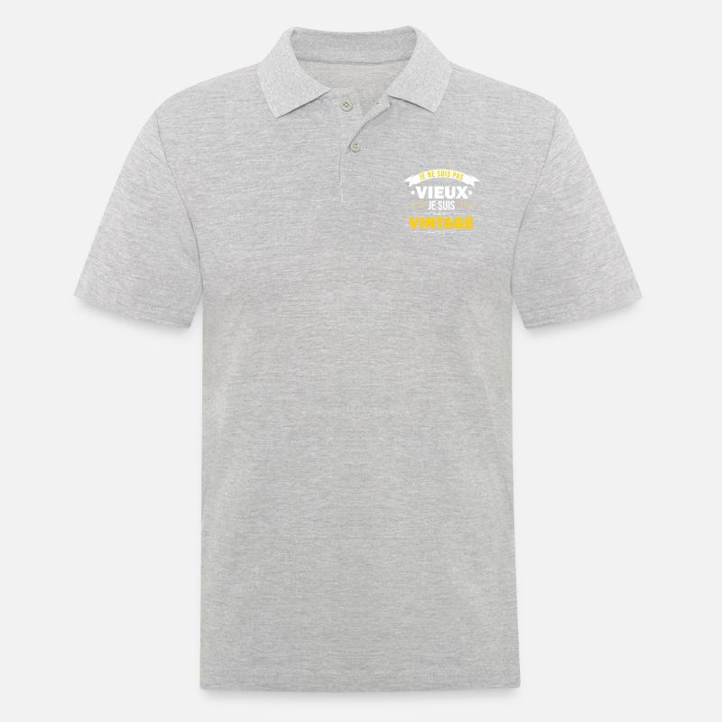 Ich bin nicht alt. - Männer Poloshirt - Grau meliert