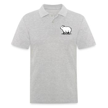 A cute capybara in a cartoon stem - Men's Polo Shirt - heather grey - Front - Kai (181cm)