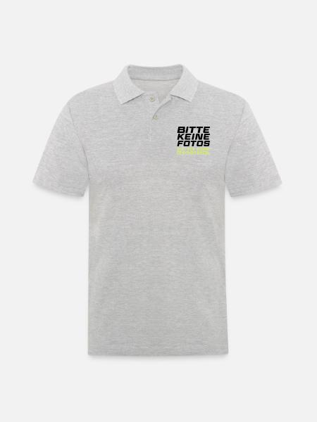 bitte keine fotos - Männer Poloshirt - Grau meliert
