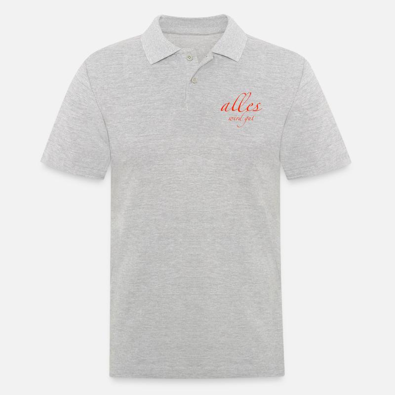 alles wird gut - Männer Poloshirt - Grau meliert