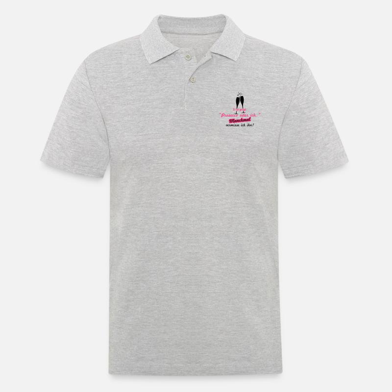 Prosecco oder ich - Männer Poloshirt - Grau meliert
