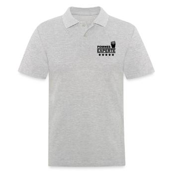 pommes experte - Männer Poloshirt - Grau meliert - Vorne - Kai (181cm)