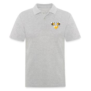 2 abeilles amoureuses - Polo Homme - gris chiné - Devant - Kai (181cm)