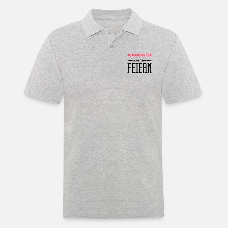 junggesellen hart am feiern - Männer Poloshirt - Grau meliert