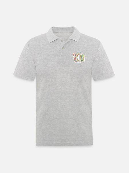Watten Wattn Maschine - Männer Poloshirt - Grau meliert