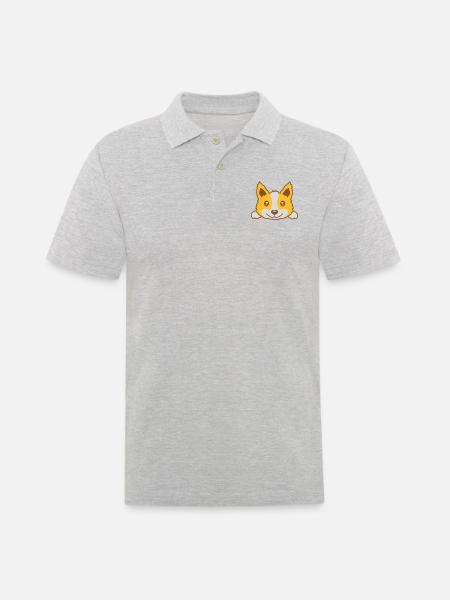 Cute little dog design - Men's Polo Shirt - heather grey