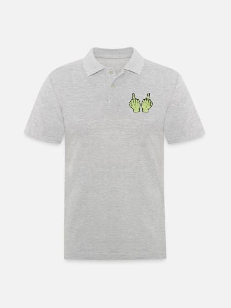 Middle Finger Hand - Men's Polo Shirt - heather grey