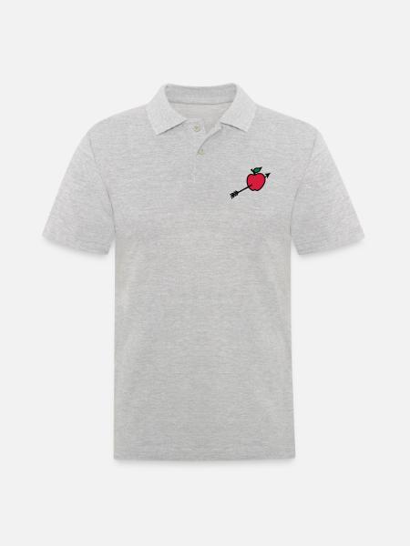arrow butt apple heart shot - Men's Polo Shirt - heather grey