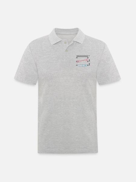 Einfeldträger - (q mal l Quadrat) achtel - Männer Poloshirt - Grau meliert
