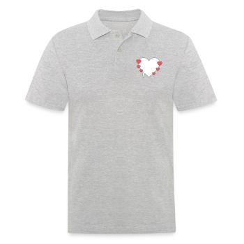 Sprechblase mit Herzen 3 - Männer Poloshirt - Grau meliert - Vorne - Kai (181cm)