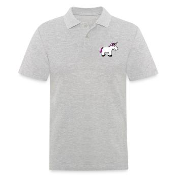 Einhorn Pink Lustig Lächeln Grinsen Cartoon Comic - Männer Poloshirt - Grau meliert - Vorne - Kai (181cm)
