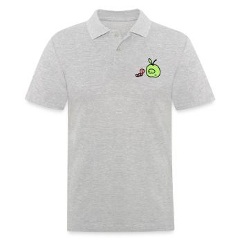 Apfel + Wurm 3 - Männer Poloshirt - Grau meliert - Vorne - Kai (181cm)