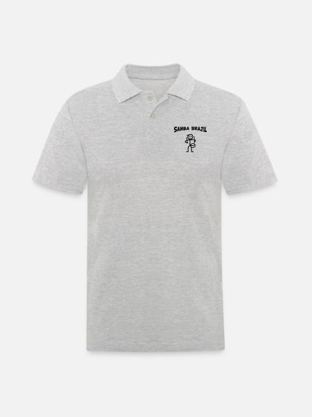 Samba Brazil - Männer Poloshirt - Grau meliert