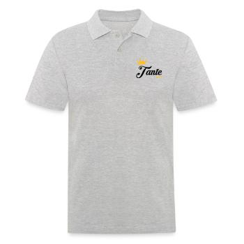Aunt Aunty Tante Tata Baby Bébé Birth - Men's Polo Shirt - heather grey - Front - Kai (181cm)