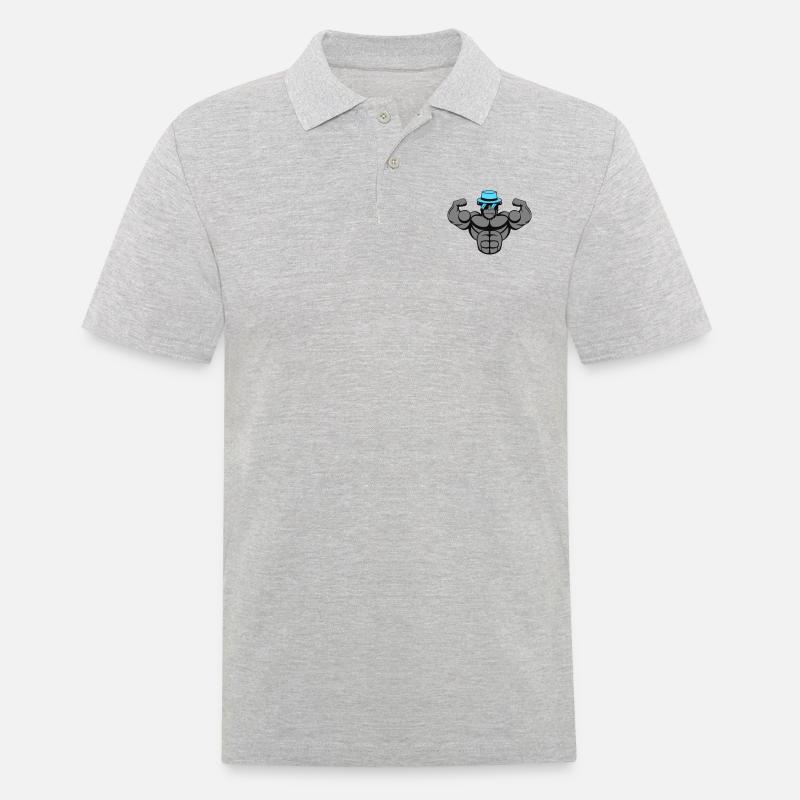 Strong Gorilla - Männer Poloshirt - Grau meliert