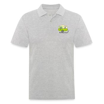 Vintage-Wohnwagen Lieblingsmensch - Männer Poloshirt - Grau meliert - Vorne - Kai (181cm)