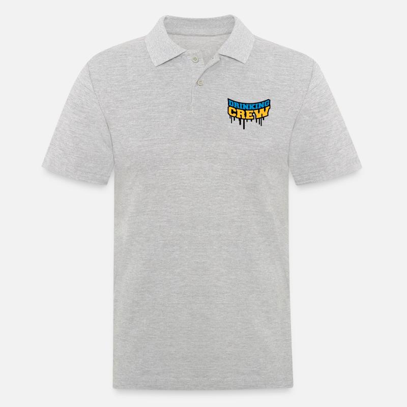 Drinking Crew Graffiti - Polo Homme - gris chiné