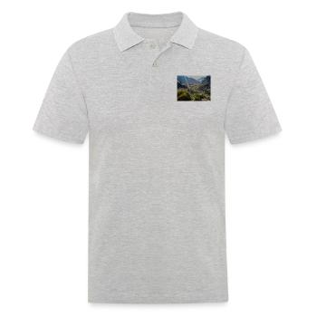 View Mountains - Männer Poloshirt - Grau meliert - Vorne - Kai (181cm)