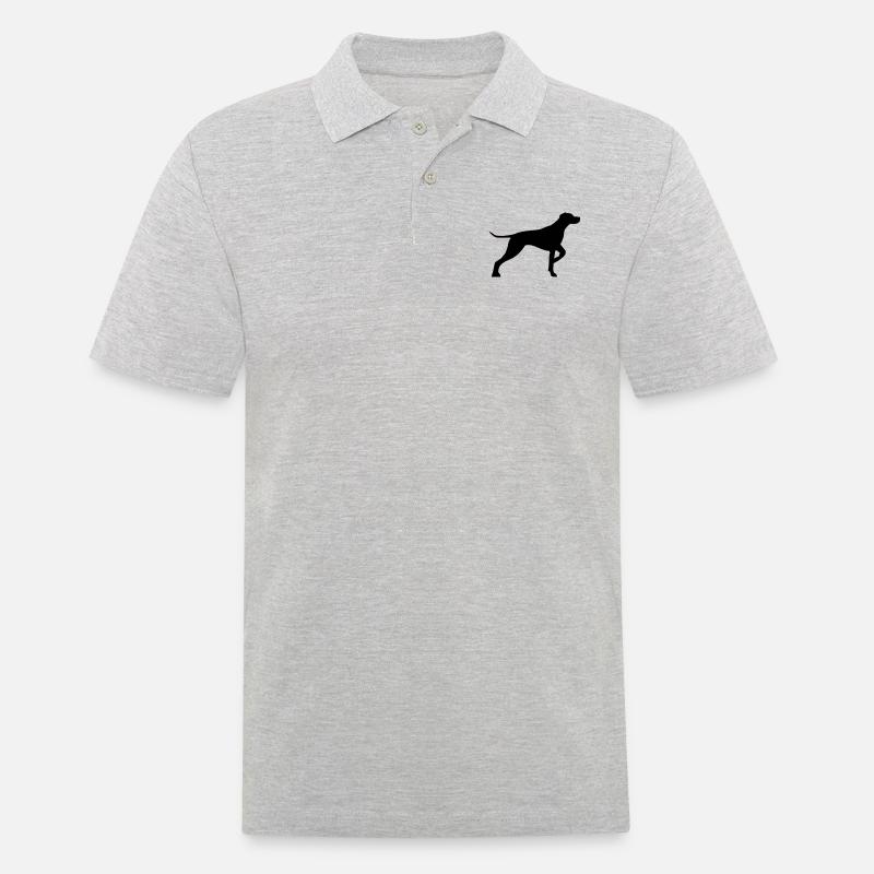 Jagdhund - Männer Poloshirt - Grau meliert