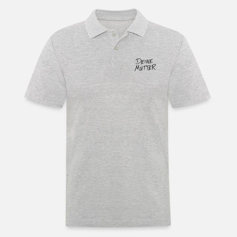 Deine Mutter - Männer Poloshirt - Grau meliert