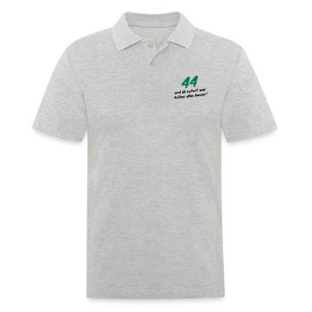 44 Geburtstag Geschenk cool Geburtstags T-Shirt - Männer Poloshirt - Grau meliert - Vorne - Kai (181cm)