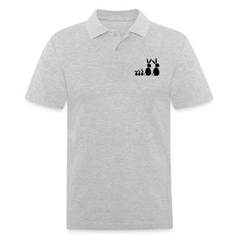 5 lapins, famille, enfants, parents, trois frères et sœurs, doux - Polo Homme - gris chiné - Devant - Kai (181cm)