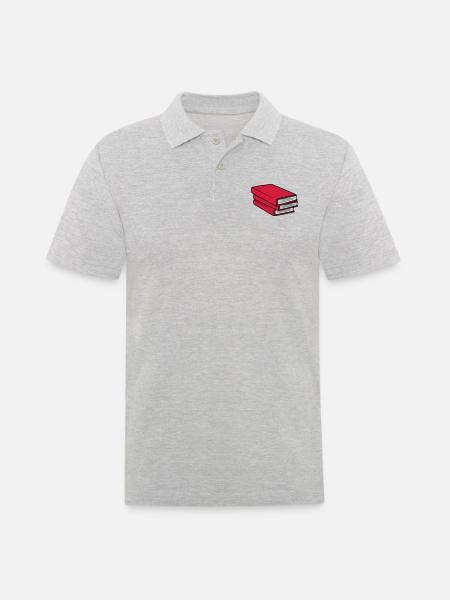 3 Books Stack Design - Men's Polo Shirt - heather grey