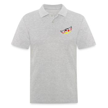 fußball deutschland - Männer Poloshirt - Grau meliert - Vorne - Kai (181cm)