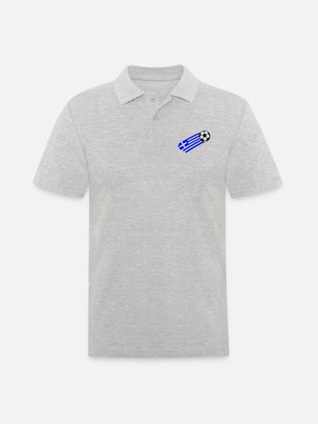 greece flag - Men's Polo Shirt - heather grey