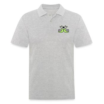 verliebte Schnecken - Männer Poloshirt - Grau meliert - Vorne - Kai (181cm)
