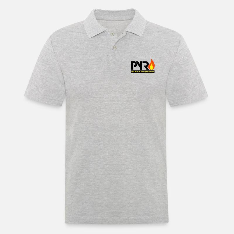 Pyro - Männer Poloshirt - Grau meliert