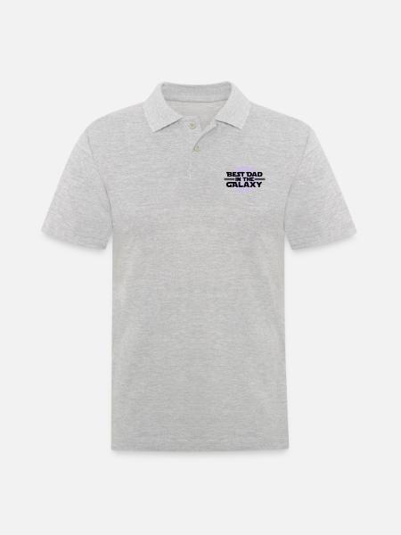 Best dad in he galaxy - Männer Poloshirt - Grau meliert