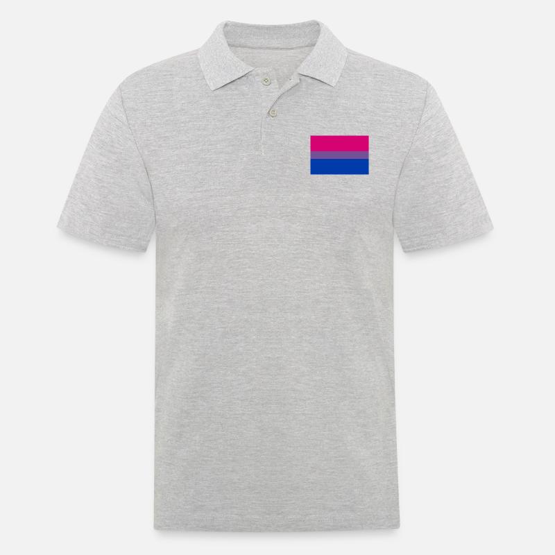 bisexual flag - Männer Poloshirt - Grau meliert