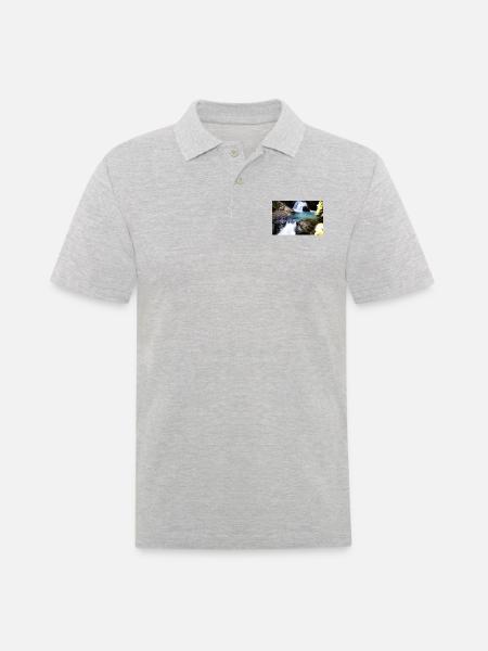 Keiner Wasserfall - Männer Poloshirt - Grau meliert