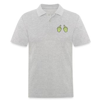 Doigt du milieu main coquine - Polo Homme - gris chiné - Devant - Kai (181cm)