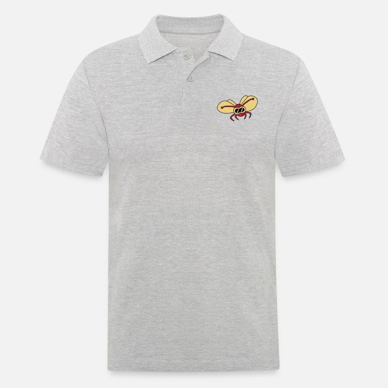 butterfly_pilot_3c - Männer Poloshirt - Grau meliert