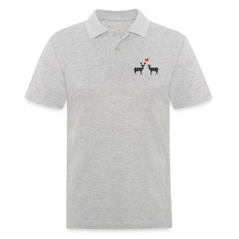 Hirsch und Reh verliebt Trachten Partner Shirt - Männer Poloshirt - Grau meliert - Vorne - Kai (181cm)