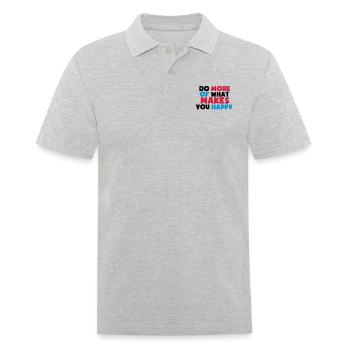 makes_you_happy - Männer Poloshirt - Grau meliert - Vorne - Kai (181cm)