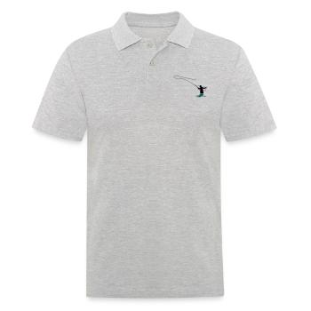fly fishing - Men's Polo Shirt - heather grey - Front - Kai (181cm)