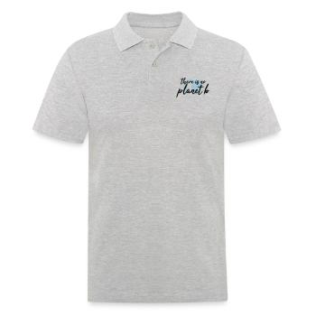 There is no planet B - Männer Poloshirt - Grau meliert - Vorne - Kai (181cm)