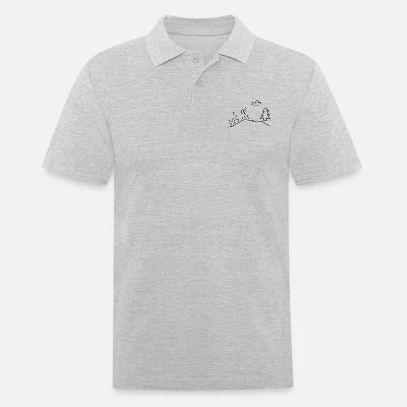wandern oder walking - Männer Poloshirt - Grau meliert